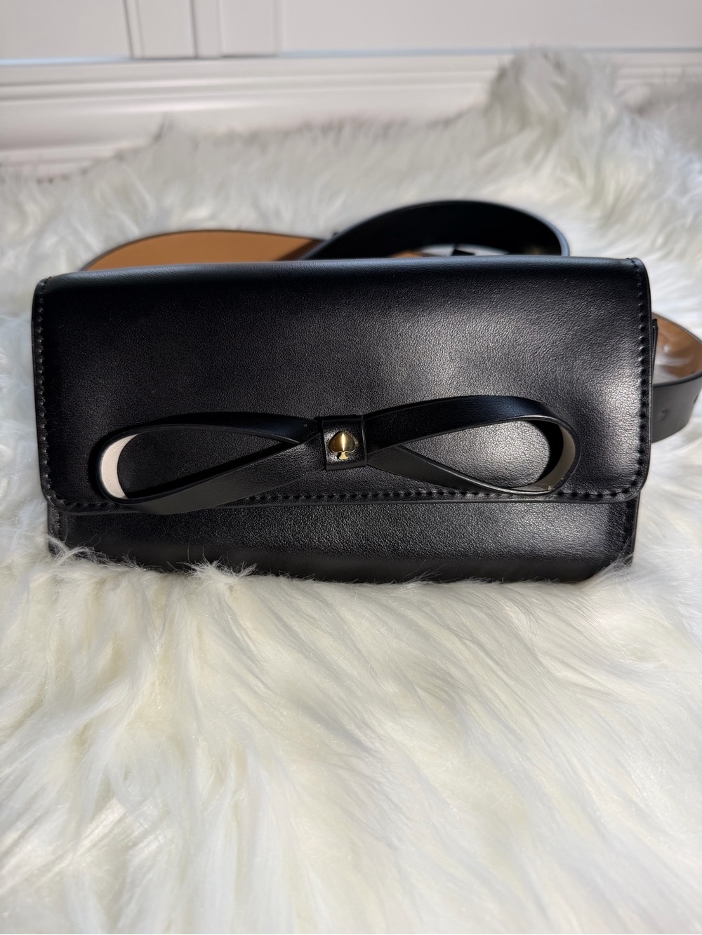 kate spade Black Mini Crossbody with Bow Detail
